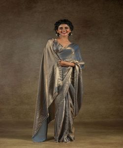 Rich look Indian party wear sari con Dori Work Diamond Work Pearl Work Ruffle Sarees - Product Image 1