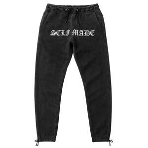 Unisex <b>Black</b> Acid Wash <b>Zip</b> <b>Up</b> <b>Hoodie</b> and Sweatpants Sweatsuit Set Streetwear Tracksuit with Embroidered Letter Design - Product Image 3