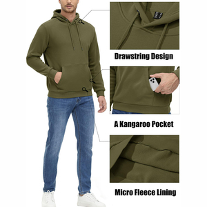 Sudaderas personalizadas de alta calidad al por mayor, sudaderas con capucha de algodón de tamaño de EE. UU., sudaderas con capucha para hombre en blanco - Product Image 3
