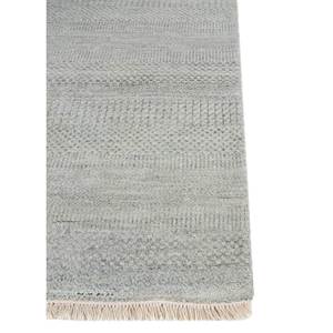 Kairos Hand Knotted Wool & Viscose Rug Grey & Black Solid Color Design for Home Use-Model SKWV-128 - Product Image 4