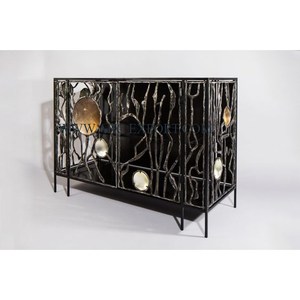 Vente directe d'usine Console centrale de grande taille en métal en laiton Table Console décorative de mariage et d'hôtels à un prix raisonnable - Product Image 4