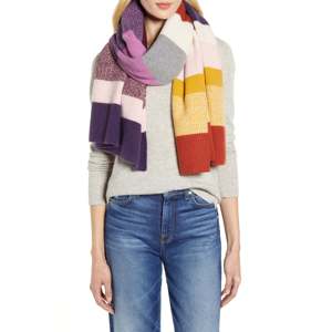 Sciarpa Lunga in Cashmere Lavorato a Maglia per Donna, Invernale, con Logo Jacquard Stampato Personalizzabile per Musulmane, Taglia Unica - Viola - Product Image 1