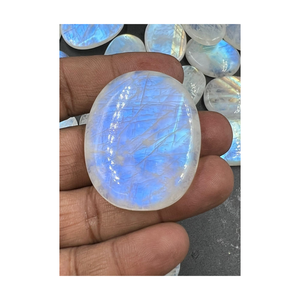 หินมูนสโตนทรงหลวม20ถึง40มม. หินคริสตัลขนาดใหญ่เป็นพิเศษรูปร่างผสมสีฟ้าธรรมชาติสีรุ้ง - Product Image 3