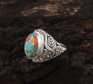 Bijoux fins faits à la main, huître épineuse naturelle, bague ovale en cuivre, lunette experte sertie de diamants de 10x14mm pour mariage, fête de Noël - Product Image 2