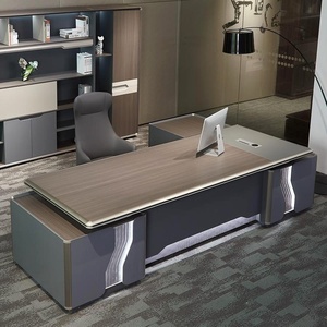 Escritorio Ejecutivo Moderno para CEO, Fácil de Montar, Extensible, en Forma de L, Panel de Madera Ecológico, Gestión del Espacio de Trabajo, Estación de Trabajo para Jefes - Product Image 1