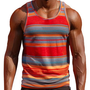 Simple couleur unie hommes gilet été mode sans manches 3D imprimé gilet décontracté et confortable surdimensionné sport à séchage rapide - Product Image 4