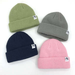 Acrylic Woven Patch Logo Skull Cap Wholesale Unisex Knit <b>Satin</b> <b>Lined</b> <b>Beanie</b> Hat Custom Logo - Product Image 5