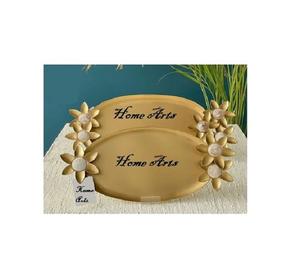 Ensemble de deux plateaux de service de qualité supérieure, couleur or, de deux tailles différentes, pour desserts et en-cas, très demandés - Product Image 3