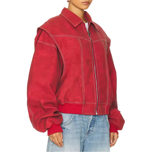 Nouvelle arrivée Veste en cuir surdimensionnée pour femmes Vente en gros personnalisée Coton respirant Veste d'hiver coupe-vent Écologique - Product Image 6