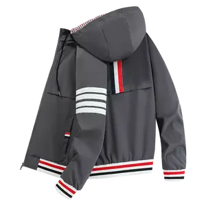 Chaqueta cortavientos de moda para hombre Chaqueta cortavientos ligera de golf en blanco impermeable informal - Product Image 2