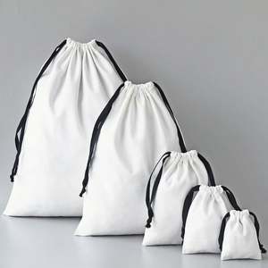 Bolsas de Embalaje de Joyería Personalizadas de Algodón Blanco Ecológico de 8*10 cm, Impresión de Serigrafía, para Anillos, Colgantes, Pulseras, Pendientes, Reciclables - Product Image 5