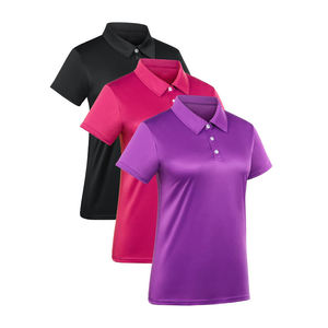Camiseta de Golf de Manga Corta para Mujer, Transpirable, Informal, Ligera, de Tela Jersey, con Logotipo Personalizado Bordado - Product Image 1