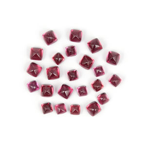 Hecho a mano 5mm liso rojo rodolita cabujón de alta calidad Natural Pan de Azúcar en forma de piedra preciosa suelta Certificado de terceros para - Product Image 1