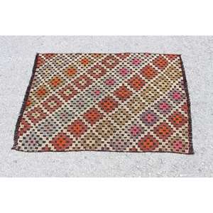 Alfombra de 2.7x3.8 pies, Alfombra Turca Vintage, Alfombra de Lana Kilim Marrón - Product Image 3