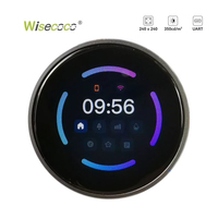 Wisecoco Pantalla LCD Redonda de 1.28 Pulgadas con Perilla de Control, Pantalla LCD Serial Uart TTL con Perilla de Control para Enfriador de Aire, Electrodomésticos, Control Inteligente