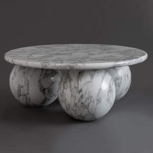Marble Shaped Adjustable <b>Coffee</b> <b>Table</b> Set Home Furniture for Living Room Dining Kitchen Home Decor Modern European Premium <b>White</b> - Product Image 6