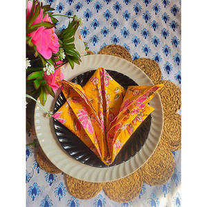 Floral Printed Handmade Cotton Wholesale Napkins Sets <b>Tablecloth</b> Napkins Customized Print 100% Soft Cotton Napkins Wholesale - Product Image 2