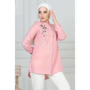 Tunique d'été décontractée en satin tissé avec un design patchwork, en viscose/polyester et détails élégants - Product Image 6