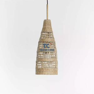 Best Small Slim Woven Seagrass Lampshade <b>Pendant</b> Light Home Decoration Supplier - Product Image 2