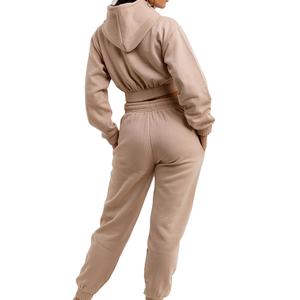 Prix usine personnalisé femmes sport sweat à capuche haute qualité coton mince col en v culture longue coupe ample hiver court 2026 - Product Image 4