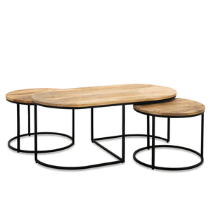 Mesa de centro de madera maciza de estilo industrial, muebles de sala de estar de lujo, el mejor juego de dormitorio para el hogar, mesa central de cocina - Product Image 1