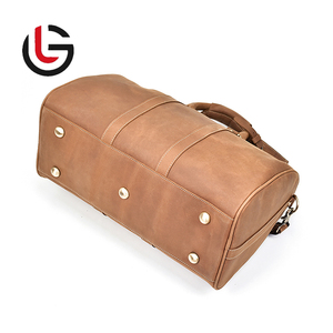 Sac de transport en cuir véritable brun clair résistant à l'eau résistant à l'eau de grande capacité - Product Image 2