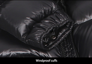 New Stylish Customized Shinny Bubble Full Zipper Hooded Winter Customized Puffer Black Hood Puffer <b>Jacket</b> - Product Image 5