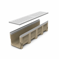 Caniveau de drainage en béton polymère écologique moderne avec couvercle estampé en acier inoxydable, norme EN 1433, ignifuge