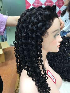 Belle perruque Lace Front wig 13x6, cheveux 100% humains, doux, Deep Wave, couleur naturelle, usine de gros - Product Image 3