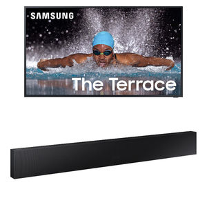 Énorme réduction - Kit TV QLED d'extérieur intelligent 4K UHD HDR Classe 75 et barre de son pour terrasse ensoleillée partiellement - Product Image 2