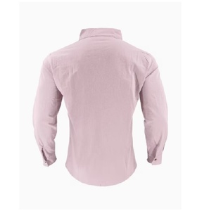 Chemises décontractées pour hommes, couleur rose, manches longues, boutonnées, tendance, pour le quotidien, les voyages et les activités - Product Image 2