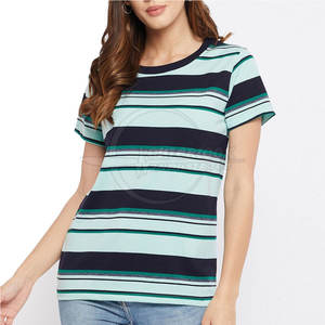 Camiseta ajustada para mujer en stock Camiseta personalizada de alta calidad para mujer con logotipo cuello redondo 100% algodón - Product Image 1