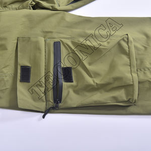 กางเกงกีฬาขายาวสำหรับเล่นสกีหิมะกันน้ำสีเขียวมะกอกมีกระเป๋าซิปด้านข้างมีช่องระบายอากาศที่เอวและก้นแบบผูกเชือก - Product Image 5