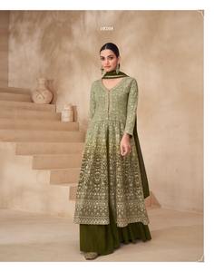 Taille libre cousu véritable georgette style pakistanais gharara anarkali costume avec travail brodé parfait pour la saison des mariages - Product Image 3