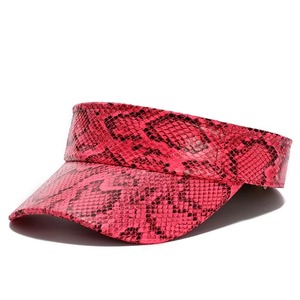 หมวกบังแดดหนัง PU สำหรับผู้ชายและผู้หญิงหมวกกันแดดปรับได้สำหรับการเดินทางเที่ยวชายหาดคลับ-สีแดงสีน้ำเงินสีน้ำตาล - Product Image 3