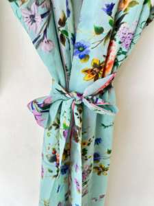 Elegante bata de Kimono con estampado Floral de seda para mujer, larga y corta, cubierta fluida, regalo de fiesta de boda, vacaciones, verano, ropa de descanso - Product Image 6