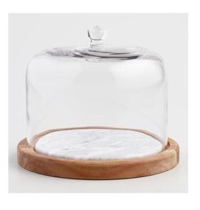 Ensemble de 2 en forme de dôme décoratif avec plaque en verre dôme tasse gâteau serveur meilleure vente belle table à dîner - Product Image 3