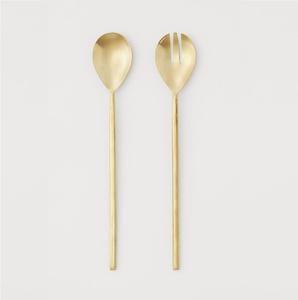 Nouvelles Cuillères à Salade en Métal au Design Unique, Ustensiles de Cuisine de Luxe, Vaisselle de Table, Ensemble de 2 Cuillères de Service - Product Image 1