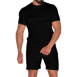 Conjunto Deportivo de Verano para Hombre, con Logotipo Estampado, Ropa de Gimnasio, Conjunto de 2 Piezas de Felpa Francesa Lisa, Camiseta y Pantalones Cortos - Product Image 5