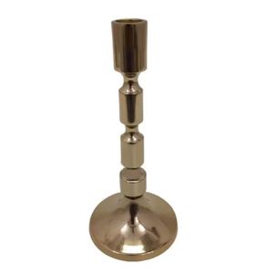 Bougeoir en métal de style décoratif en aluminium de conception antique, laiton brut, couleur or, bougeoir de décoration intérieure - Product Image 2