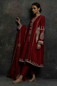 Designer 2023 nouveau brodé indien pakistanais Kurta pantalon robe superbe dentelle bouton paillettes perlées mariages diamant naturel - Product Image 2