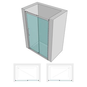 Ix Flora S154 110 cm regolabile tipo porta doccia scorrevole 6 mm cristallo cromato con Box doccia - Product Image 3