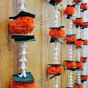 ดอกดาวเรืองแบบดั้งเดิม tuberose พวงมาลัยแขวนผนังสำหรับ haldi mehendi ฉากหลัง ganpati ตกแต่งเทศกาลสายประดิษฐ์ - Product Image 1