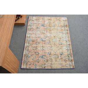 Alfombra turca Vintage, Beige, azul, 2,4X3,2 pies, clásica, área grande, respaldo de látex de lana, Patchwork Rectangular para pasillo, habitación, alfombra - Product Image 1