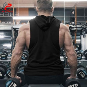 เสื้อกล้ามออกกำลังกายผู้ชายคุณภาพสูง OEM ผ้าฝ้าย 100% แบบสั่งทำพิเศษ พร้อมโลโก้ตามสั่ง ขายส่ง - Product Image 2