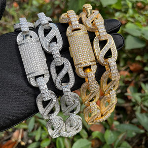 Los últimos accesorios de venta caliente hicieron diamantes de moissanita de Plata de Ley 925 con cadena cubana única y de estilo Hip Hop - Product Image 5