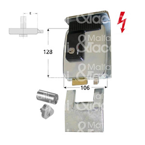 CERRADURA ELÉCTRICA doble cilindro 12V AC para portones automáticos y puertas de garaje acabado galvanizado Montaje vertical con - Product Image 1