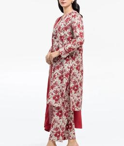 Allover Print Pattern Stylish Outclass Ethnic Pakistanais Clothing Embroidery Works Casual Summer Stitched Fancy Suit Set 3 Pieces - Product Image 2