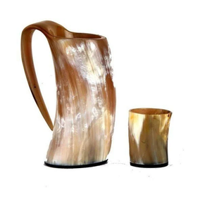 Mug et chope en corne de buffle personnalisables faits à la main, design moderne et luxueux, lavable au lave-vaisselle, corne naturelle avec détails sculptés - Product Image 4