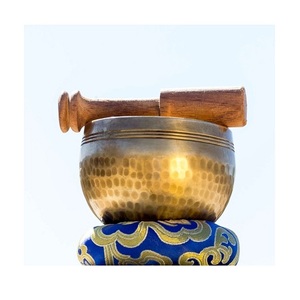 Cuenco para cantar de Yoga de latón de más nuevo diseño, forma redonda, Color dorado, Meditación Budista, cuenco para cantar de Yoga EN LA India - Product Image 3